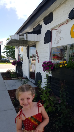 Addy at cheese shop wisconcin